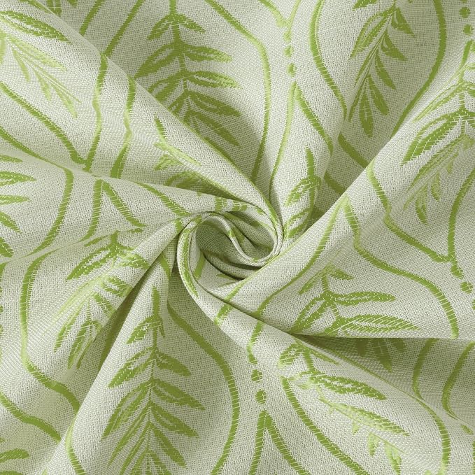 BGment Grass Green Leaf Jacquard Curtains - Image 7