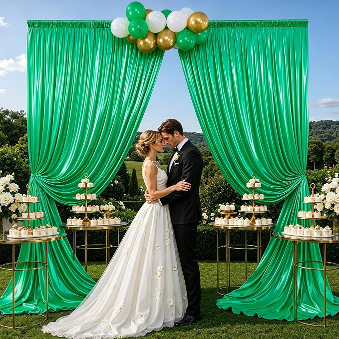 gogoparti 20x10FT Green Sequin Backdrop Curtain - Image 2