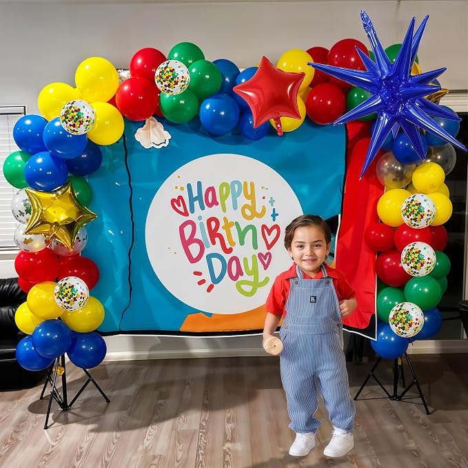 Red Yellow Green Blue Balloon Arch Kit 123Pcs Rainbow Balloons Garland - Image 6