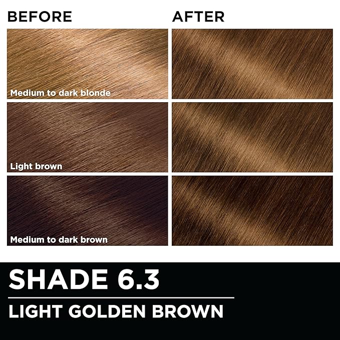 Garnier Hair Color Olia Ammonia-Free Brilliant Color Oil-Rich Permanent Hair Dye, 6.3 Light Golden Brown, 1 Count (Packaging May Vary) (Pack of 2)