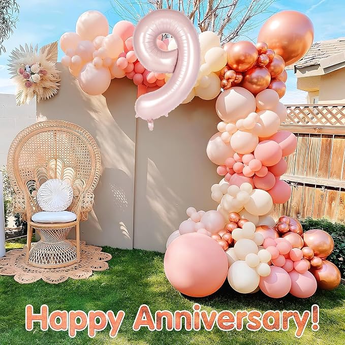 Light Pink Number 9 Balloon, 40 Inch Giant Mylar Number Balloons, Large Foil - Image 7