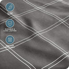 Bare Home Microfiber Pillow Cases - Standard/Queen Size Set of 2 - Cooling Pillowcases - Double Brushed - Pillowcases 2 Pack - Easy Care (Standard, Modern Plaid - Grey/White)