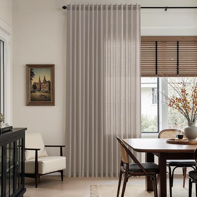Stone Beige Linen Curtains for Living Room 72 Inches Long Luxury Light - Image 6