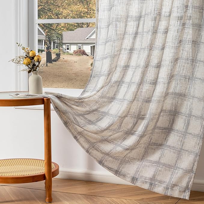 MYSKY HOME Linen Sheer Curtains 95 Inch Length - Image 3