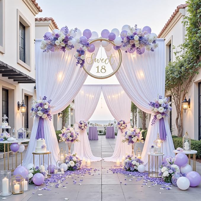 14ft x 10ft White Backdrop Curtains - Image 6