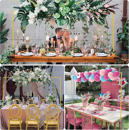Over Table Rod Stand with Clamp 2 Pack Gold Table Arch Banner Stand | - Image 6
