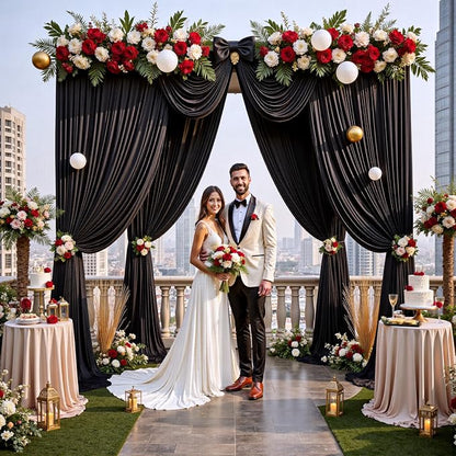 12ft x 10ft Black Backdrop Curtains - Image 4
