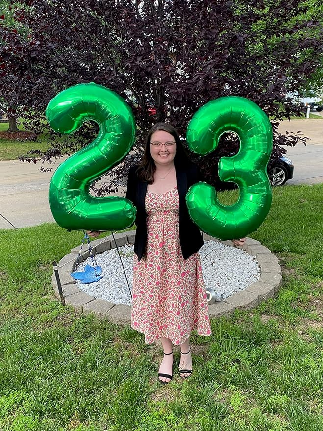 Number Balloons 13 Balloon Dark Green - Image 2
