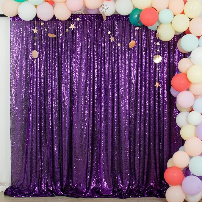 ShinyBeauty Purple Sequin Backdrop 10FTx10FT | Glitter Photo Background | by ShinyBeauty