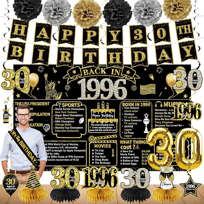 Zirtorei 30th Birthday Decorations by Zirtorei