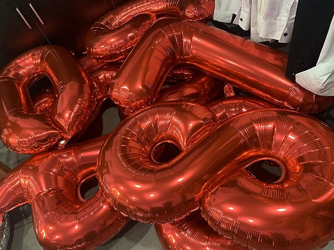 32 Inch Red Number 1 Balloons Foil Ballon Digital Birthday Party Decoration - Image 5
