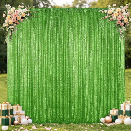 Hahuho Light Green Sequin Backdrop Curtain, Banquet Decoration（1 Panels by Hahuho