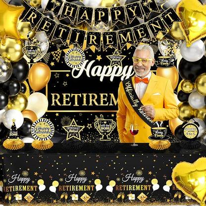 Retirement Party Decorations, Retirement Balloons, Sash Hanging Swirls - Image 6
