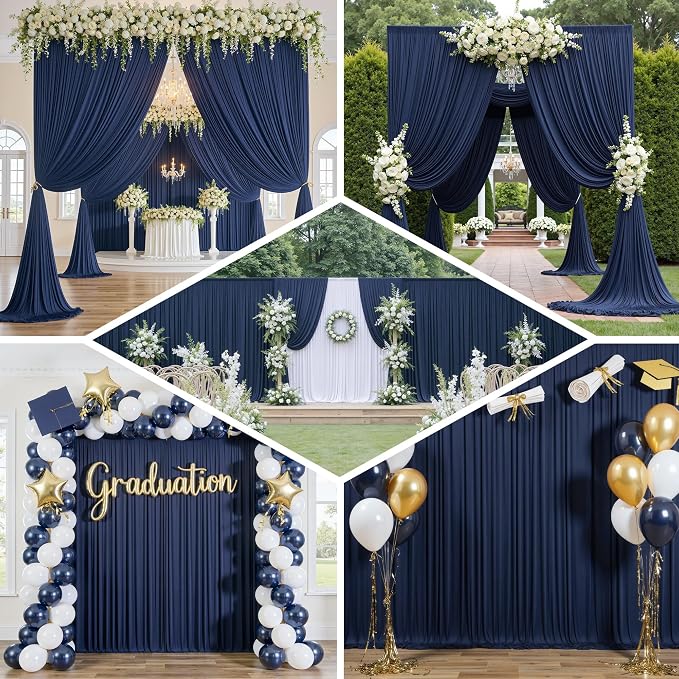 10ft×12ft Navy Blue Backdrop Curtain - Image 5