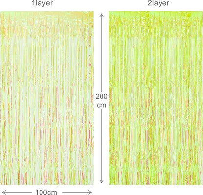 BRAVESHINE Iridescent Foil Fringe Curtains | Party Streamers Photo Backdrop | 2 - Image 8