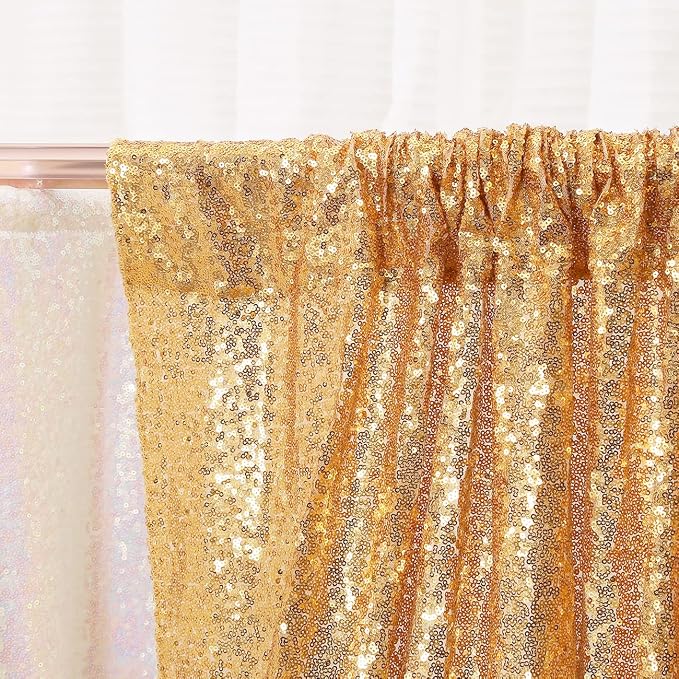 Poise3EHome Gold Sequin Backdrop, 20Ft x 10Ft Glitter Photography Background - Image 4