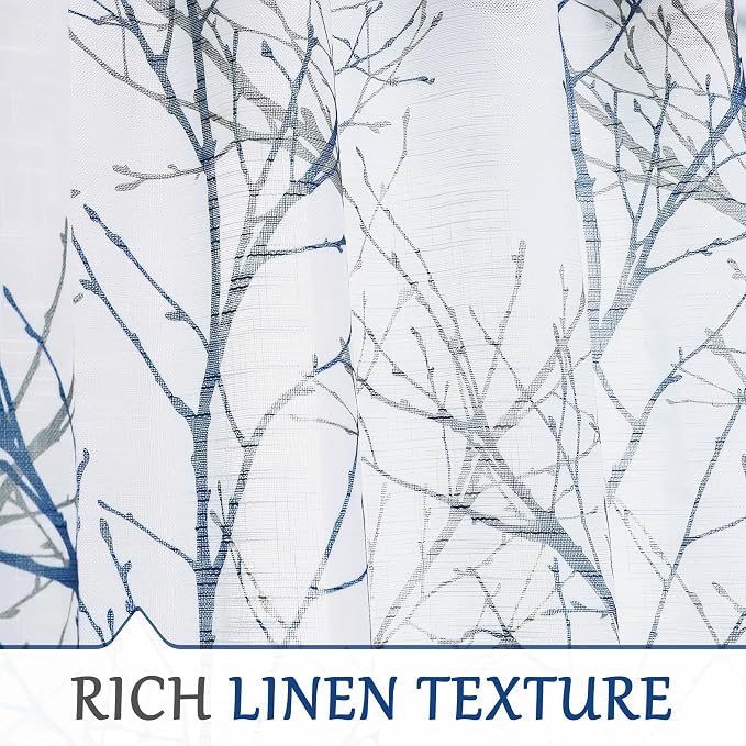FMFUNCTEX Linen Semi Sheer Curtains - Image 4