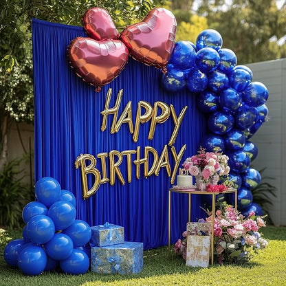 Royal Blue Backdrop Curtain Drapes - Image 4