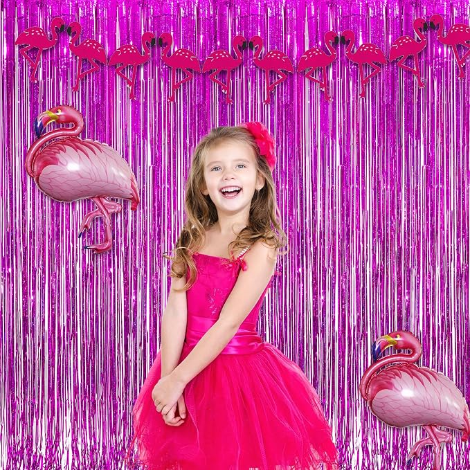 Magenta Tinsel Curtain Party Backdrop - Image 3
