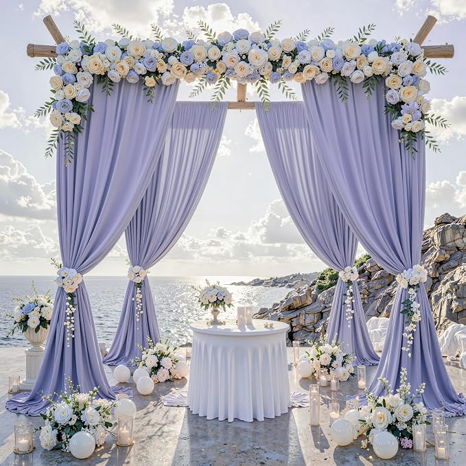 10 ft x 10 ft Wrinkle Free Lavender Backdrop Curtain by Outpain
