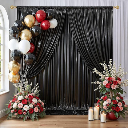 gogoparti 20x10FT Black Sequin Backdrop Curtain - Image 8
