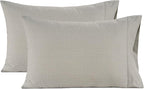 LANE LINEN Organic Cotton Polka Dot Pillow Cases Set of 2 (20"x26") - Standard Size - Snowdrop