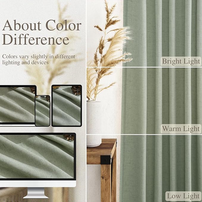 Desert Sage Linen Curtains 72 Inch Length - Image 3