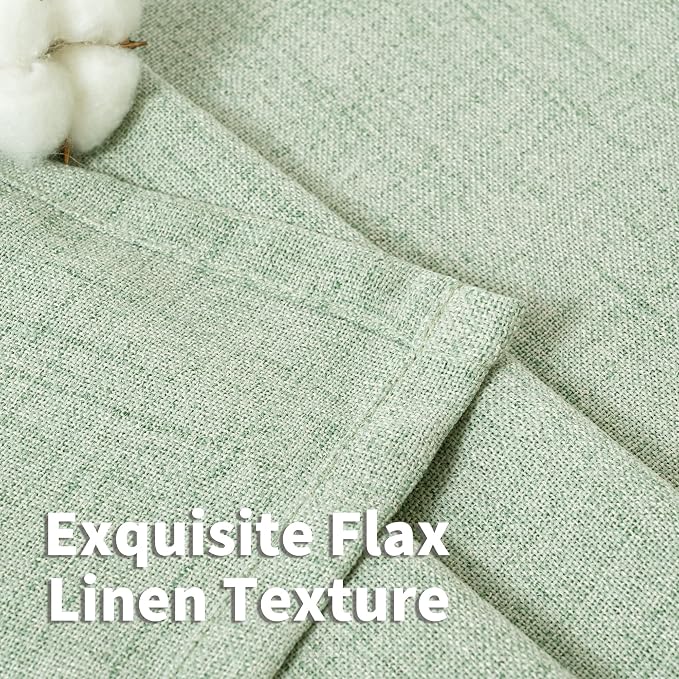 YoungsTex Sage Green Linen Curtains 95 Inch Long - Image 9
