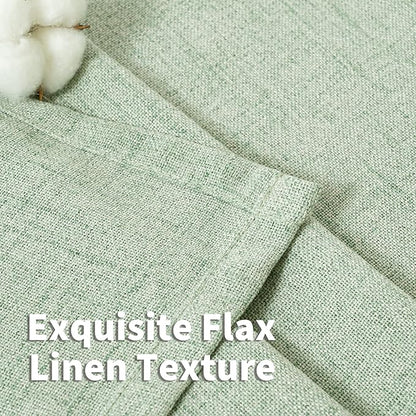 YoungsTex Sage Green Linen Curtains 45 Inches Length - Image 4