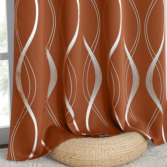 NICETOWN Burnt Orange Blackout Curtains - Image 7