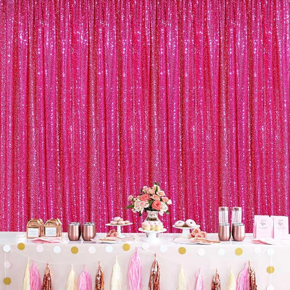 Hot Pink Sequin Backdrop Curtain - Image 6