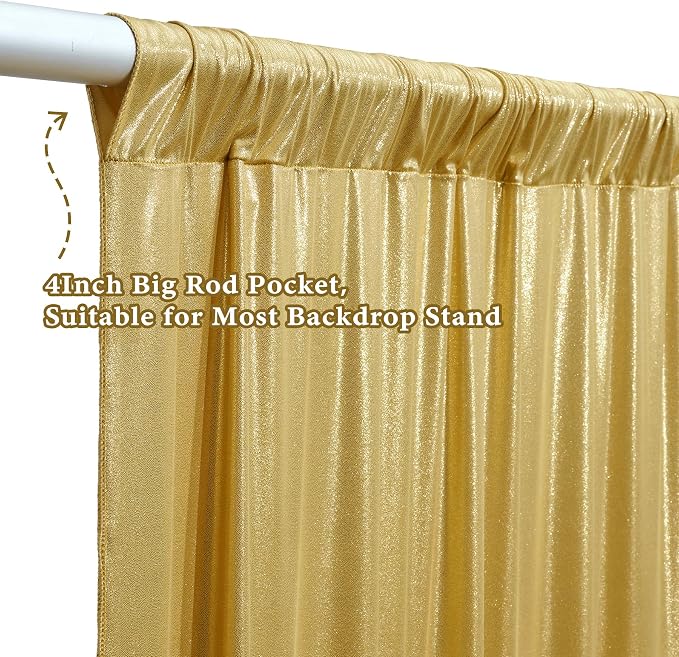 Outpain Thick 40 ft x 10 ft Gold Sequin Backdrop Curtain - Image 7