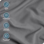 Bare Home Microfiber Pillow Cases - Toddler Size Set of 2 Cooling Pillowcases Double Brushed Grey Pack Easy Care (Toddler Pillowcase 2, Grey)