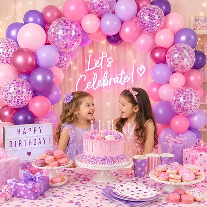 Pink and Purple Balloons, 12 Inch Pastel Purple and Pink Balloons Metallic Baby - Image 4