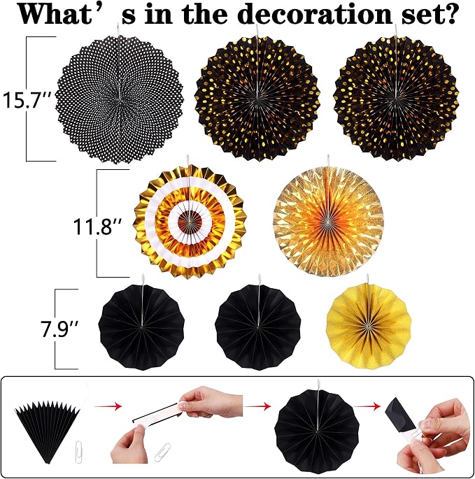 35PCS Party Decorations Paper Fan Hanging Set - Image 3