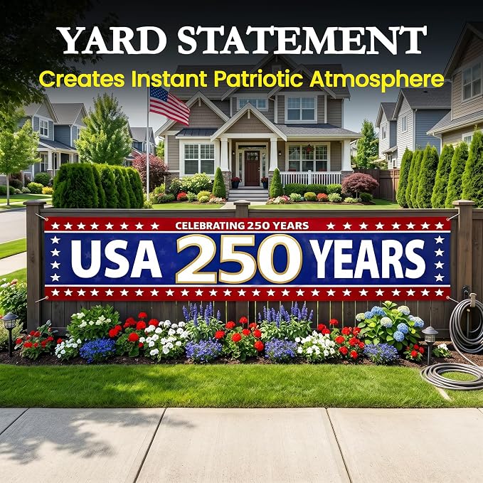 USA 250th Anniversary Banner 2x10ft - Image 5