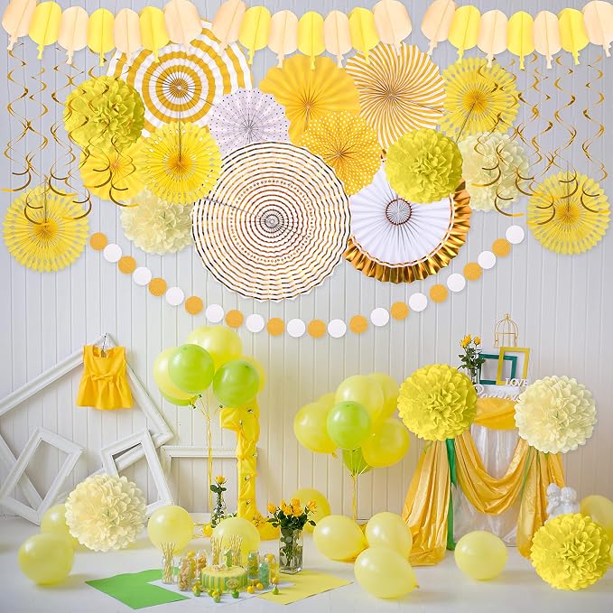 35PCS Party Decorations Paper Fan Hanging Set - Image 6