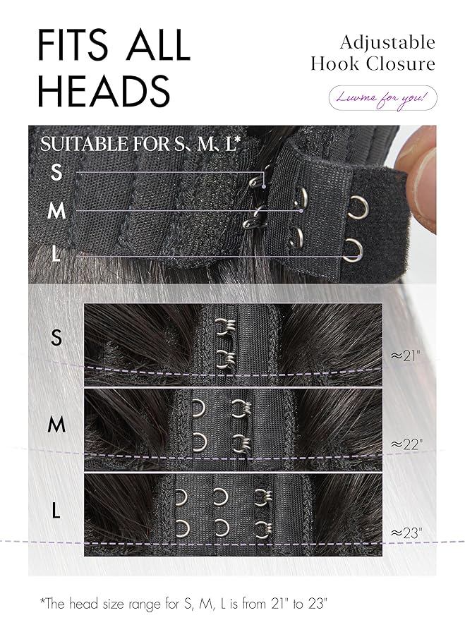 LUVME HAIR 100% Human Hair Wigs Loose Wave Glueless Lace Front 12 Inches, Pre Cut Plucked Hd Lace Short Wig Ready To Go Natural Color Straight Bleached Knots Side Part Black Wigs