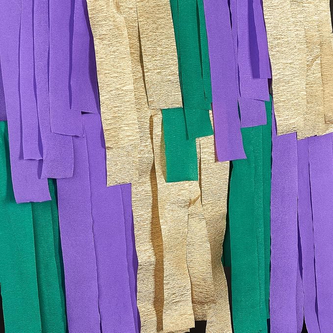 PartyWoo Mardi Gras Crepe Paper Streamers 6 Rolls 492 ft Pack of Metallic Gold - Image 3