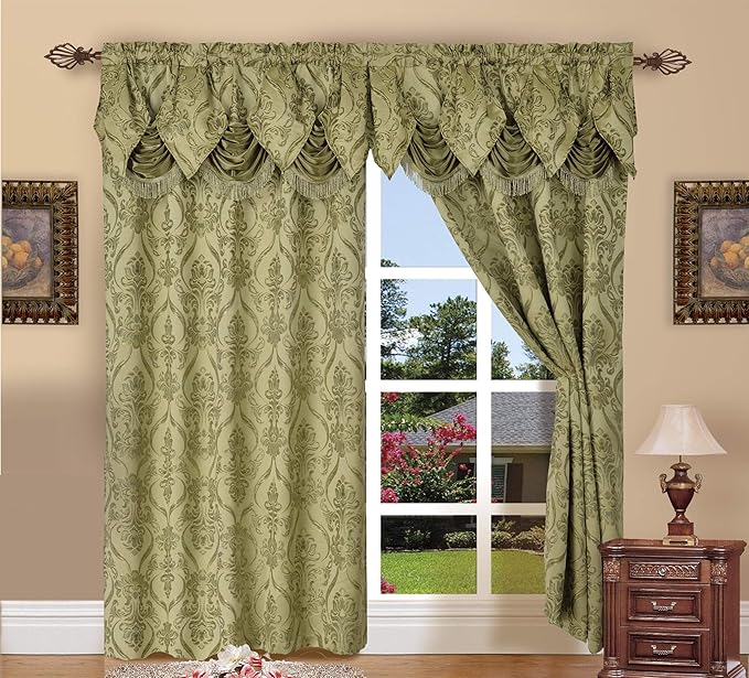 Elegant Comfort Penelopie Jacquard Look Curtain Panel Set, 54 by 84-Inch by ELEGANTCOMFORT