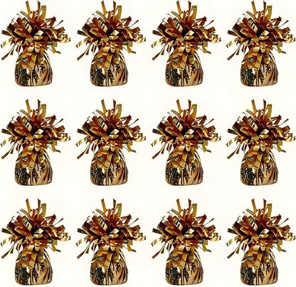 Glitter Champagne Gold Balloon Weights, 12 Pack | Glitter champagne gold PET by Unknown