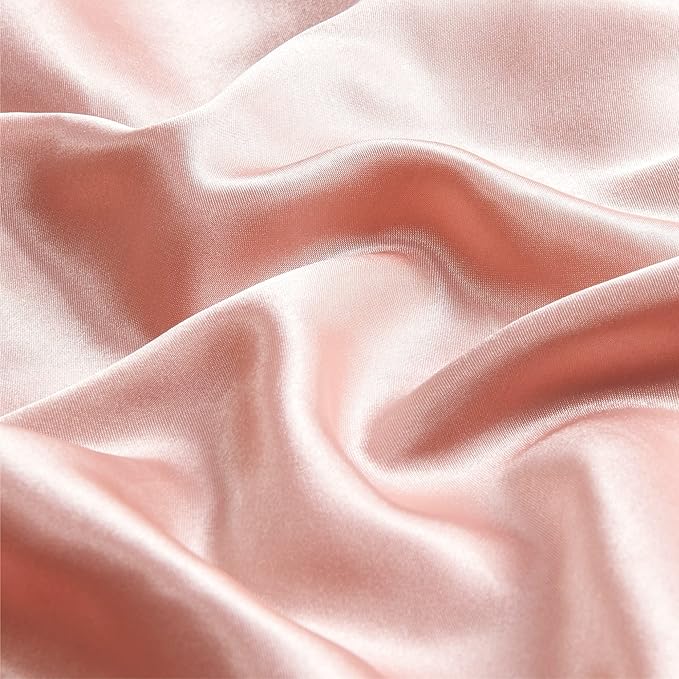 BEDELITE Satin Pillowcase with Zipper, Coral King Size Pillow Cases Set of 2, Super Soft and Cooling Similar to Silk Pillow Cases, Gift for Women Men(20x36 Inches)