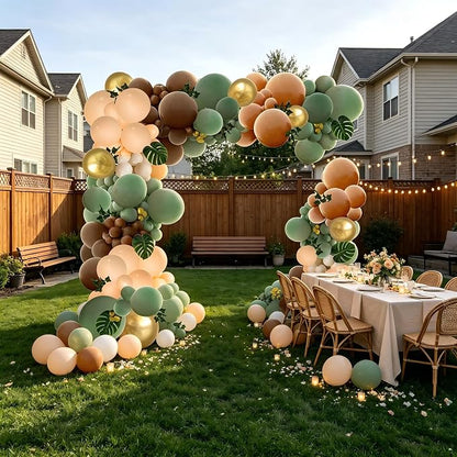 PERPAOL 148PCS Sage Green Brown Balloon Garland Kit, Jungle Safari Woodland - Image 2