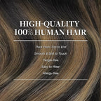 GOO GOO Clip in Hair Extensions Real Human Hair, Remy Human Hair Extensions Clip ins for Women, Natural Human Hair, 12inch 85g 7Pcs, 1B/6/1B Balayage Natural Black to Chestnut Brown