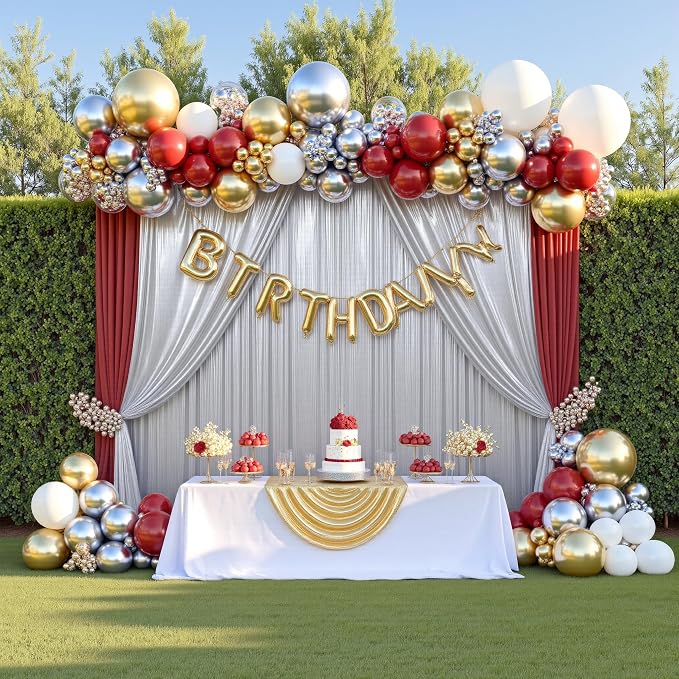 gogoparti 20X10 FT Silver Backdrop Curtain - Image 5