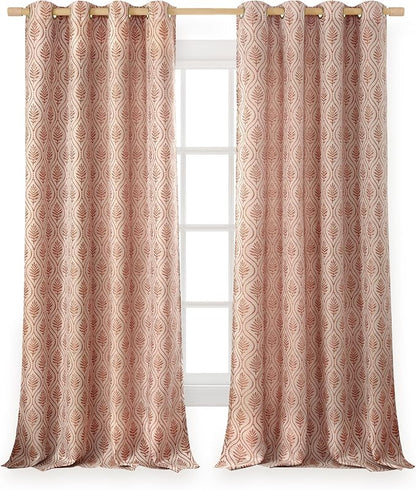 BGment Terracotta Leaf Jacquard Curtains - Image 9