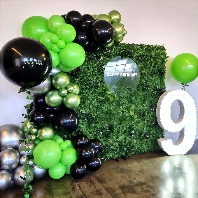 Green and Black Balloons, Gamer Latex Balloon - Image 5