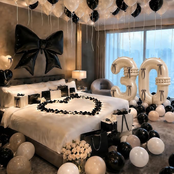 Beige Balloon Number 30 for 30th Birthday Decorations Women, Double Stuff Pearl - Image 4
