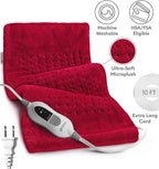 GENIANI XL Electric Heating Pad for Back Pain & Cramps Relief, Electric Throw, Birthday Christmas Gifts for Women, Auto Shut Off, Machine Washable, Heat Pad for Neck & Shoulder, Viva Magenta 12'‘×24’’