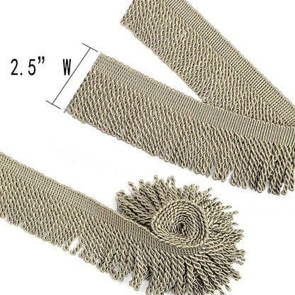 BEL AVENIR Bullion Fringe Trim Curtain Fringes 5 Yard x 2.5 Inches Sewing | - Image 3